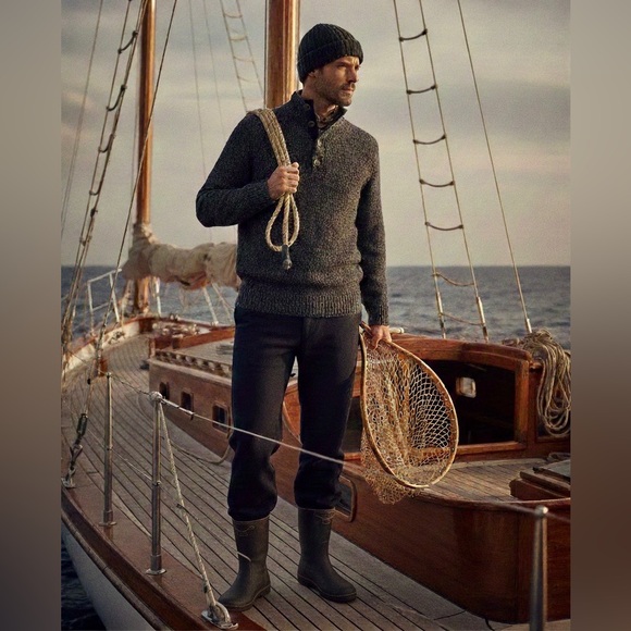 Izod Other - IZOD Men's Gray Black Knit Winter Fall Classic Four Button Cotton Blend Sweater